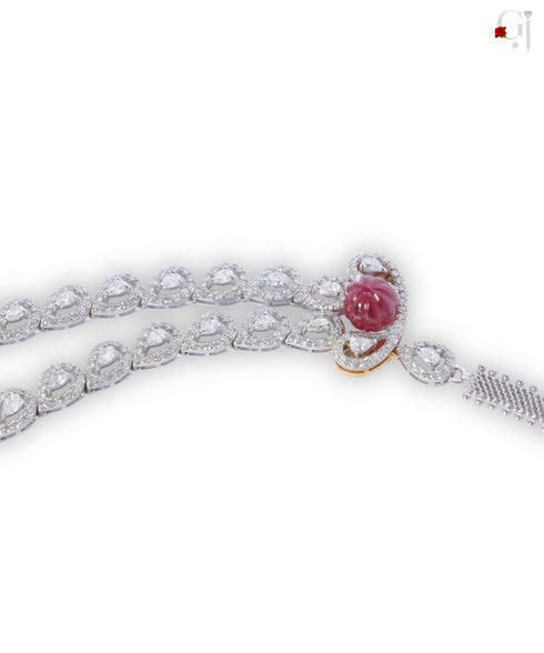 RUBY & PEAR GARLAND NECKLACE